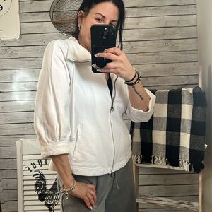 Coldwater Creek crop sleeve zipper jacket